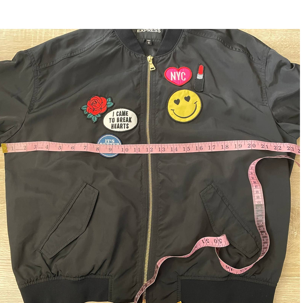 Express Patch Bomber Jacket Size M - image 6